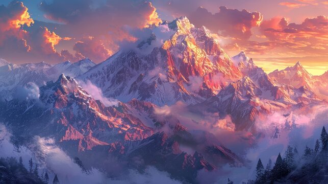 Towering mountains standing in majestic splendor