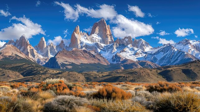 Towering mountains standing in majestic splendor