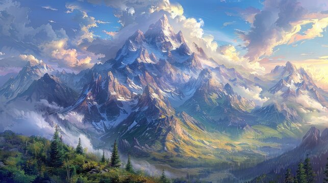 Towering mountains standing in majestic splendor