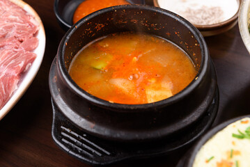 Korean restaurant with soybean paste stew