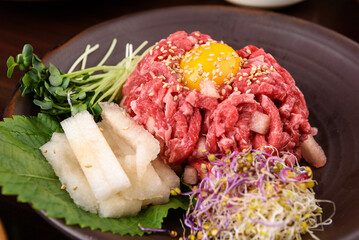 Korean restaurant with grilled pork and beef