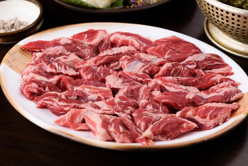 Korean restaurant with grilled pork and beef