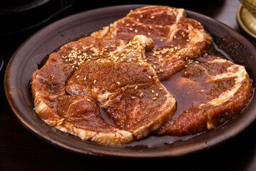 Korean restaurant with grilled pork and beef