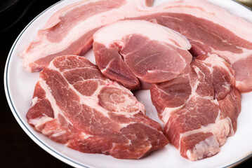 Korean restaurant with grilled pork and beef