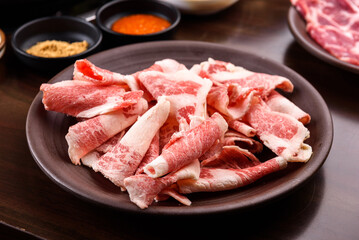 Korean restaurant with grilled pork and beef