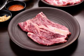 Korean restaurant with grilled pork and beef