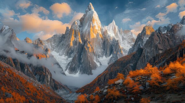 Towering mountains standing in majestic splendor