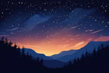 Naklejka premium an ai generated image, The night sky with the Milky Way clearly visible,