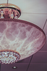 Opulent Art Deco decor interior architecture inside lobby, atrium or foyer on ocean liner...