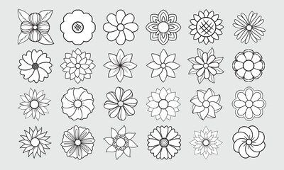 floral and flower simple for coloring. 