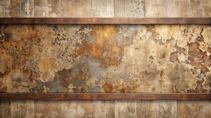 Fototapeta premium Weathered concrete wall and distressed paper textures blend in modern abstract design with earthy brown tones and vintage aesthetic appeal.