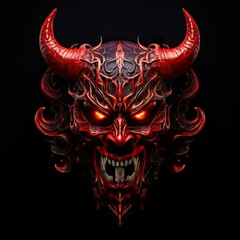 Fototapeta premium an ai generated image, Oni demon mask isolated