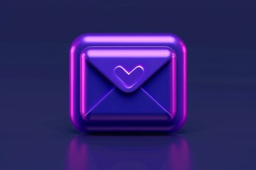 Email icon for contact, communication, and messages, 3D rendering
