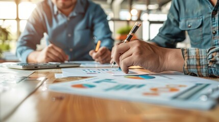 Fototapeta premium Team Meeting Discussing Business Growth Expansion Strategies.