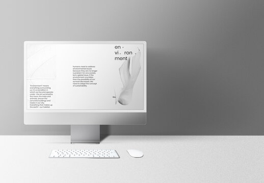 Screen White PC Computer Mockup
