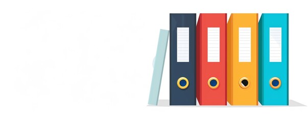 Binder clip clipart, modern flat design, primary colors, stationary element, isolated on white background