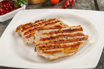 Tasty grilled pork meat steak