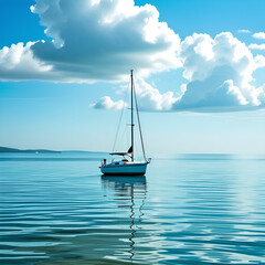 바다 위에 떠 있는 배