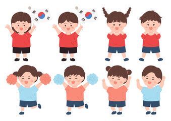 Set of vector illustrations of cute children.