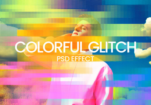 Colorful Glitch PSD Effect