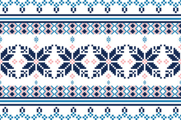 Seamless geometric pixel ethnic oriental traditional design for background,canvas bag.