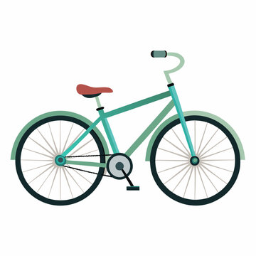 teal bicycle side view clip art preview