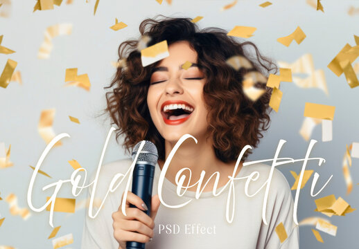 Gold Confetti PSD Effect