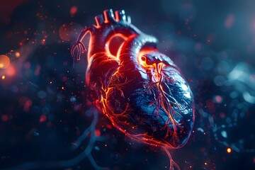A closeup shot of a beating heart, captured by an electrocardiogram, showcasing the scientific understanding of life fundamental processes