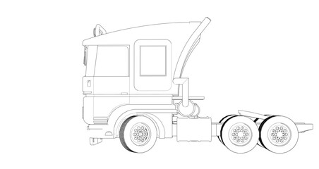  truck sketch concept 3d rendering