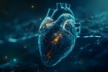 A closeup shot of a beating heart, captured by an electrocardiogram, showcasing the scientific understanding of life fundamental processes
