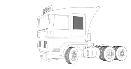  truck sketch concept 3d rendering