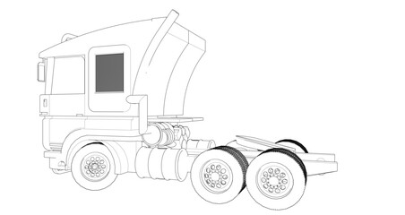  truck sketch concept 3d rendering