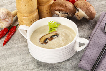 Delicous mushroom champignon cream soup