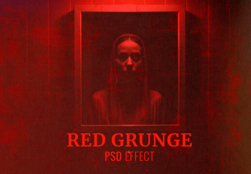 Red Grunge PSD Effect