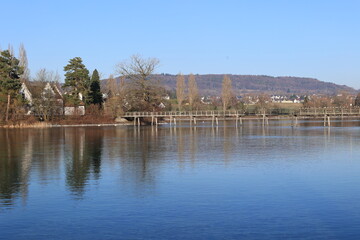 Blick auf den Rhein bei Stein am Rhein in der Schweiz	