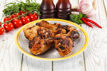 Hot and tasty chicken drumstick barbecue