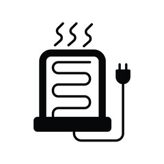 electric blanket icon with white background vector stock illustration