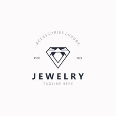 Jewelry Logo Template Design, diamond shop, accessories fashion Design elegant