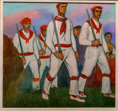 Aurelio Arteta, Ezpatadantzaris, 1913, oil on canvas, Alava Fine Arts Museum, Vitoria, Basque Country, Spain