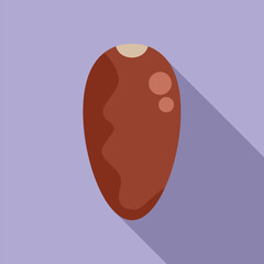This vector style icon is depicting a single date fruit, perfect for projects related to food, nutrition, and more