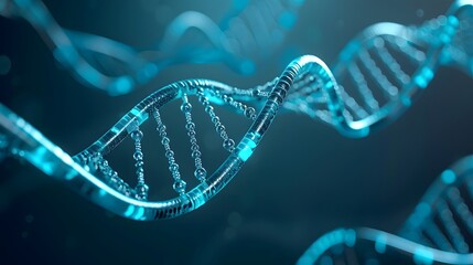 a green blue image of a dna string