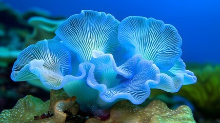 blue coral reef in the sea
