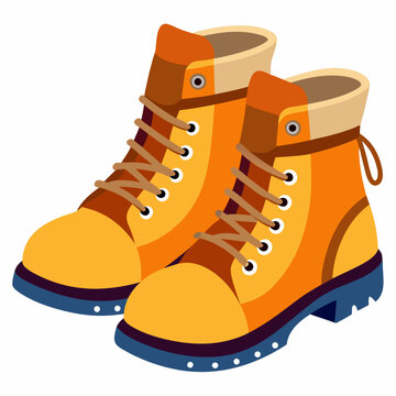 orange hiking boots cartoon style clip art preview