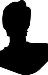 boy in silhouette flat vector black and white