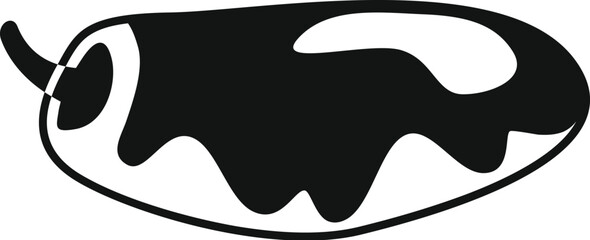 Simple vector icon of a jalapeno pepper dripping sauce