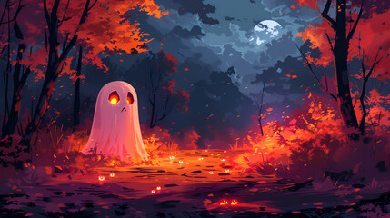  halloween ghost cartoon background