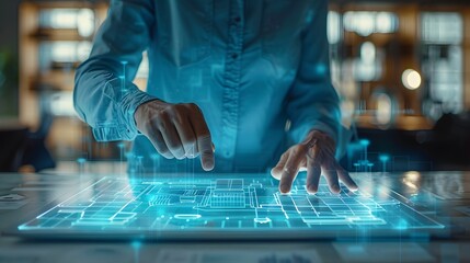 Engineer Using Digital Tablet for Design