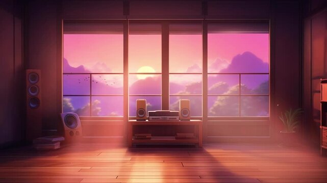 Twitch Streamer Animated Background of a Lofi Room