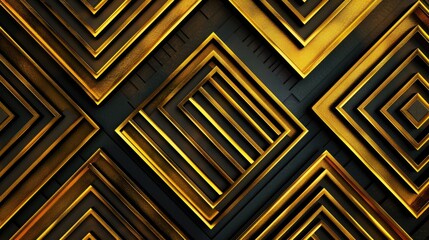 Background stripes of golden square zigzag chevron lines  seamless abstract vector design pattern