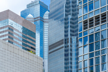 Obraz premium modern office building in hong kong; closeup